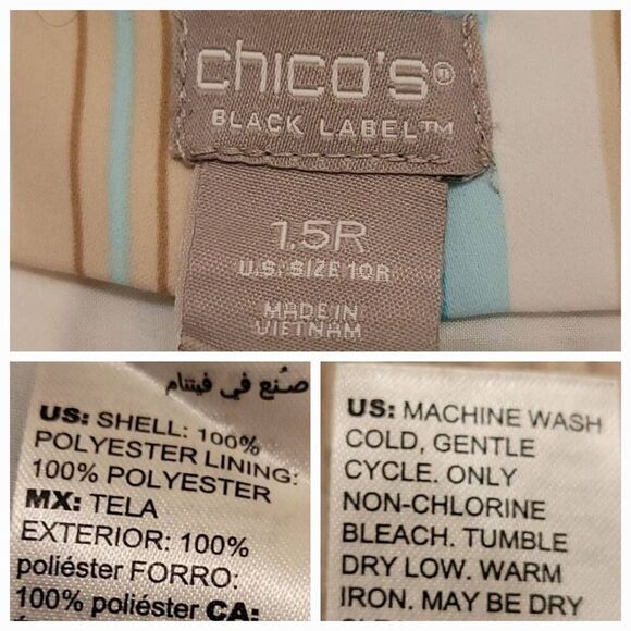 🔹️Chico's Black Label Multicolored Striped Pants Size 10 - Picture 10 of 12